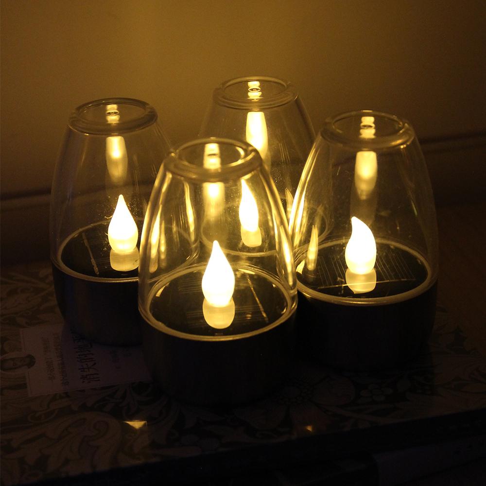 Solar Candle Light Outdoor LED Flameless Metal Candle Lamp Terrace Halloween Decoration Light Garden Waterproof Yard Lawn Light