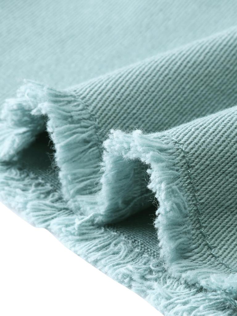 Allegra K Denim Skirt, Mini Skirt, Summer, High-Waisted, Tight, Elastic, Knee-Length, A-Line, Slimming, Elegant, Women's, Gray-Green, Size S