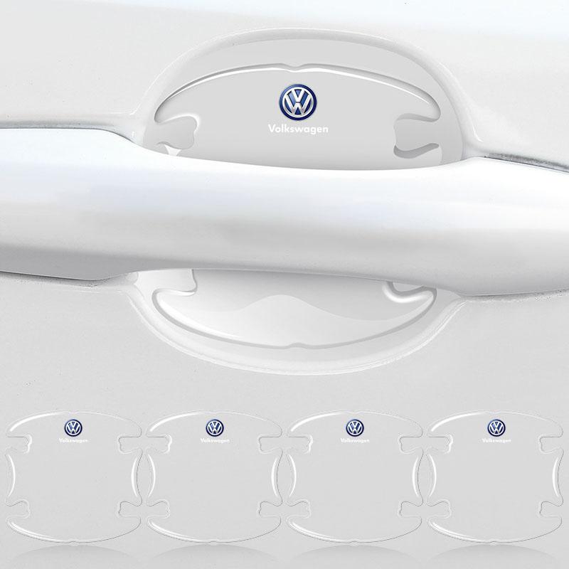 4PCS Transparent Car Door Anti-collision Protector Bumper Strip Sticker For Volkswagen CC Golf 4 6 7 GTI Tiguan Passat B5 B6 B7 Jetta MK5 MK6 Polo