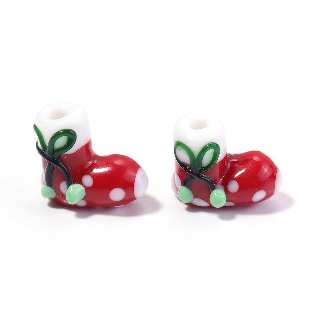 2pcs/lot Christmas Series Lampwork Beads Cute Santa Claus Snowman Xmas Tree Loose Glass Beads For DIY Jewelry Making Accessories