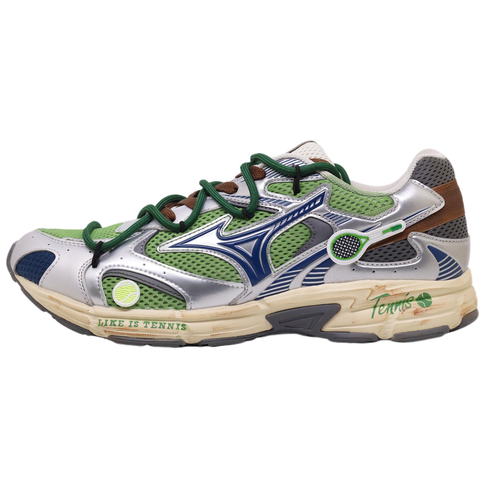 

Mizuno Fabric Abrasion Resistant Low top Running Shoes Unisex Silver Green D1GH222913(TeamF-) 37