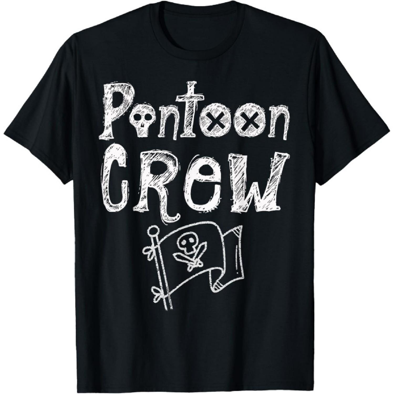 Funny PONTOON CREW Pirate Style Pontoon Captain T-Shirt S
