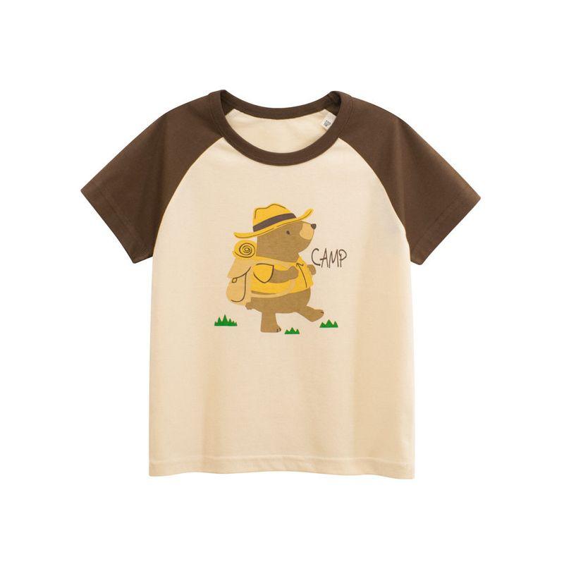 Brand Foreign Trade Children's Clothing Summer 2026 New Product Kidsren's Short-Sleeved T-Shirt Bear Print Girl Baby Clothes Pure Cotton