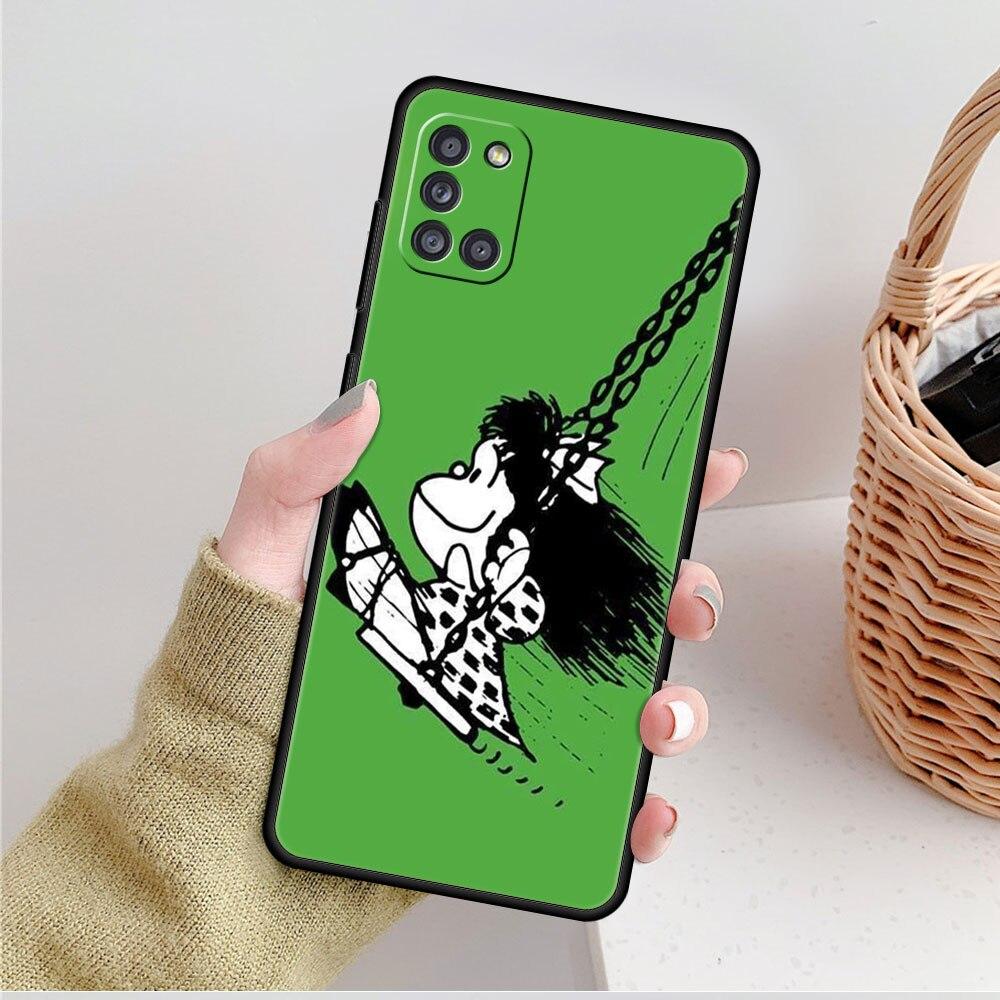 Phone Coque Mafalda Girl For Samsung Galaxy A51 A71 A31 A41 A72 A52 A12 A21s A02s A32 4G A33 A22 A53 A52s 5G A13 A23 Cover