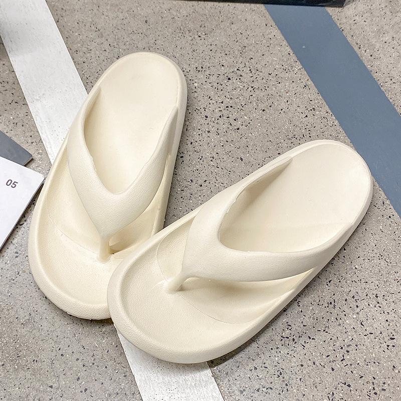 Flip-flops women's summer clip beach couple's new foot thick-soled outer wear sandals men's bathroom bath non-slip slippers