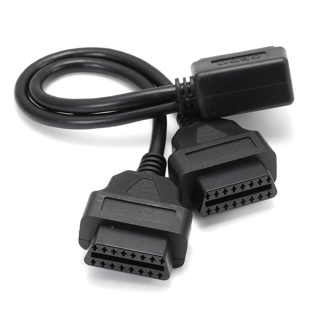 1 Male To 2 Female OBD2 Splitter 30 Cm/ 12 In Length Right Angle Splitter For Most Vehicle