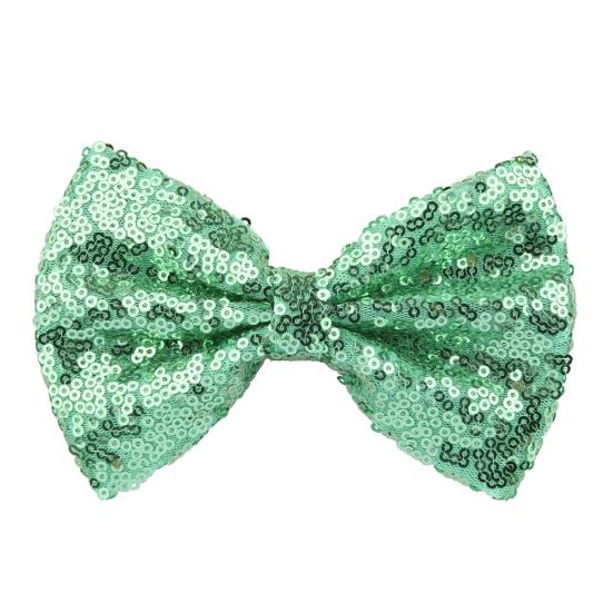 Hairpin Safety Rounded Corner Clip with Burr-Free Metal Spring Bow Shape Shiny Sequin Decoration Hairpin Children Sparkling Hair Accessory