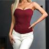 Top Bustier cu Baleine pentru Femei cu Burete Integrat Subțiere Talie Înaltă Modă Europeană Corset Tip Bandeau Modelator Elegant pentru Rochie