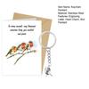 Keychain Pendant Heart Bird Charm Stainless Steel Key Chain with Heartwarming Engraving Comfort Token Keyring Backpacks Wallets