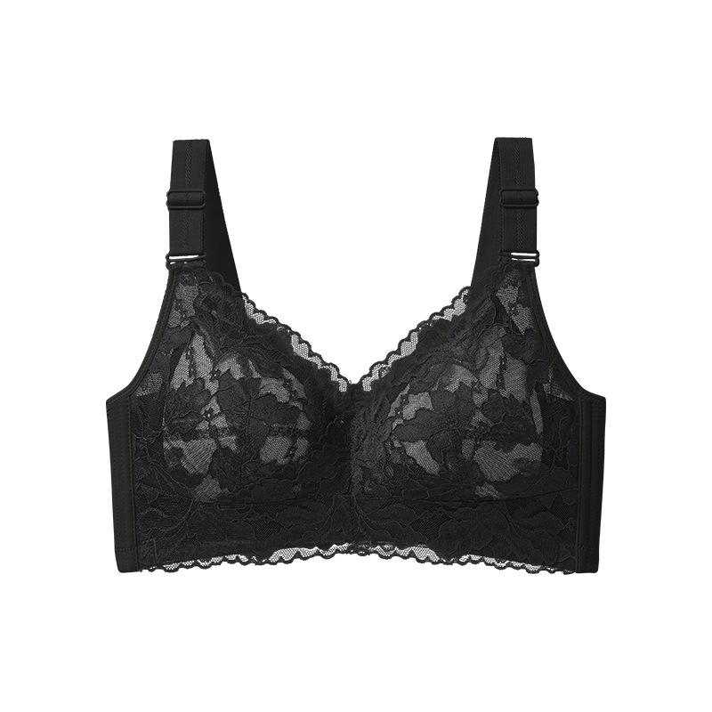 Large Size Lingerie Women's Collection Accessory Breast Anti Sagging Adjustable Bra Thin Bra No Steel Ring Bra