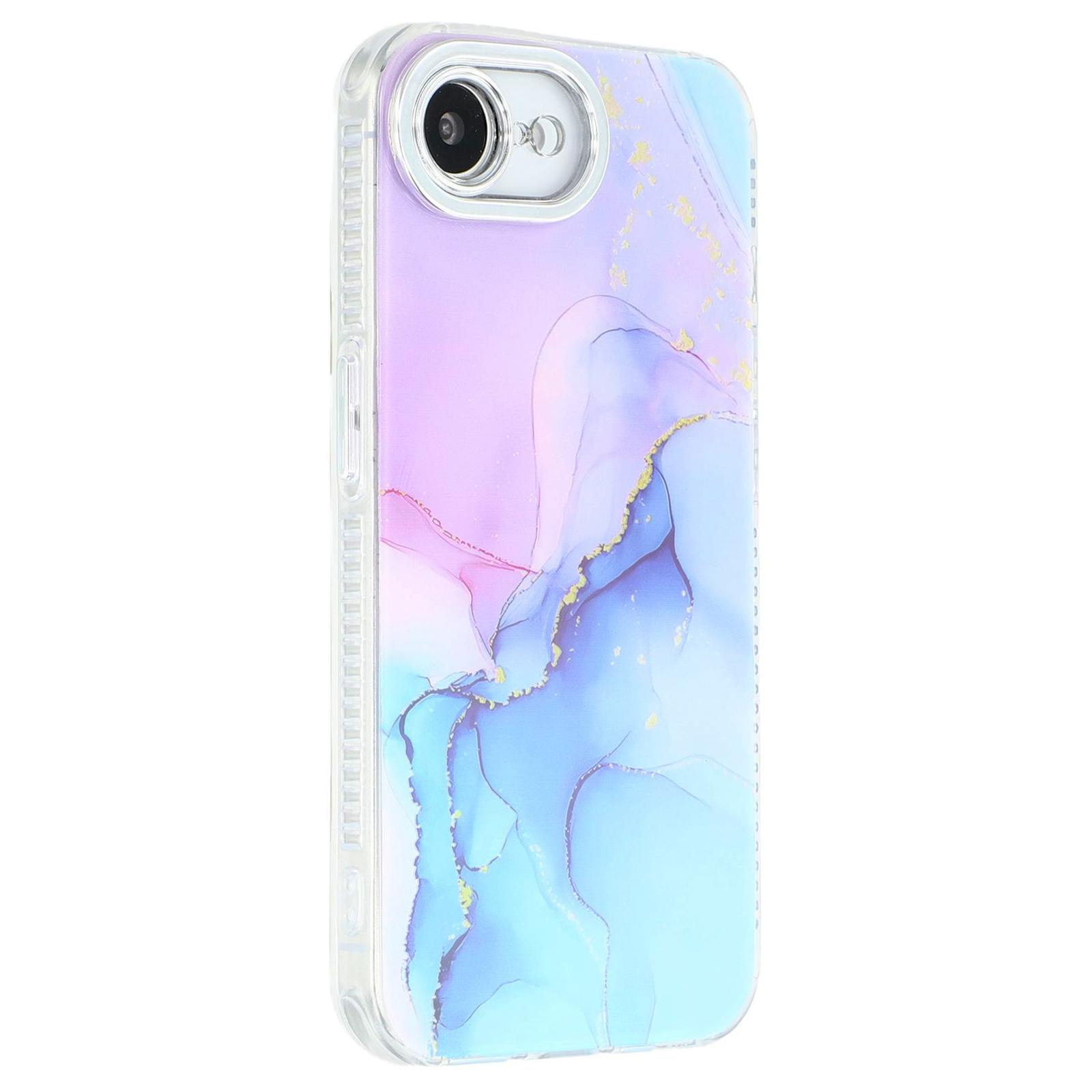 

Захисний чохол для iPhone 16e з гальванічним покриттям та мармуровим візерунком IMD M18