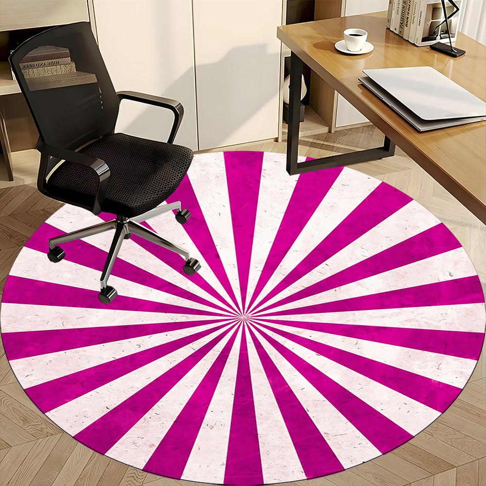 1pc Sunburst Pattern Office Round Area Rug, Indoor Mat Suitable ForOffice, Under Office Chairs Bedroom Living Room Home Decor D017