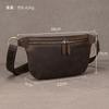 Men'S Genuine Leather Large-Capacity Fanny Pack, Retro Cowhide Breast Bag, First Layer Cowhide Crossbody Shoulder Bag, Oily Leather Casual Bag.