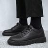 Low-Top Thick Platform Lace Up Leather Shoes for Men Legitimate 2025 Footwear Offer Trend New In Social Man Casual Shoe