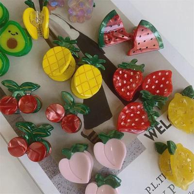 Kore Taze Meyve Saç Tokası: Çilek, Karpuz, Kiraz, Limon Tasarımı