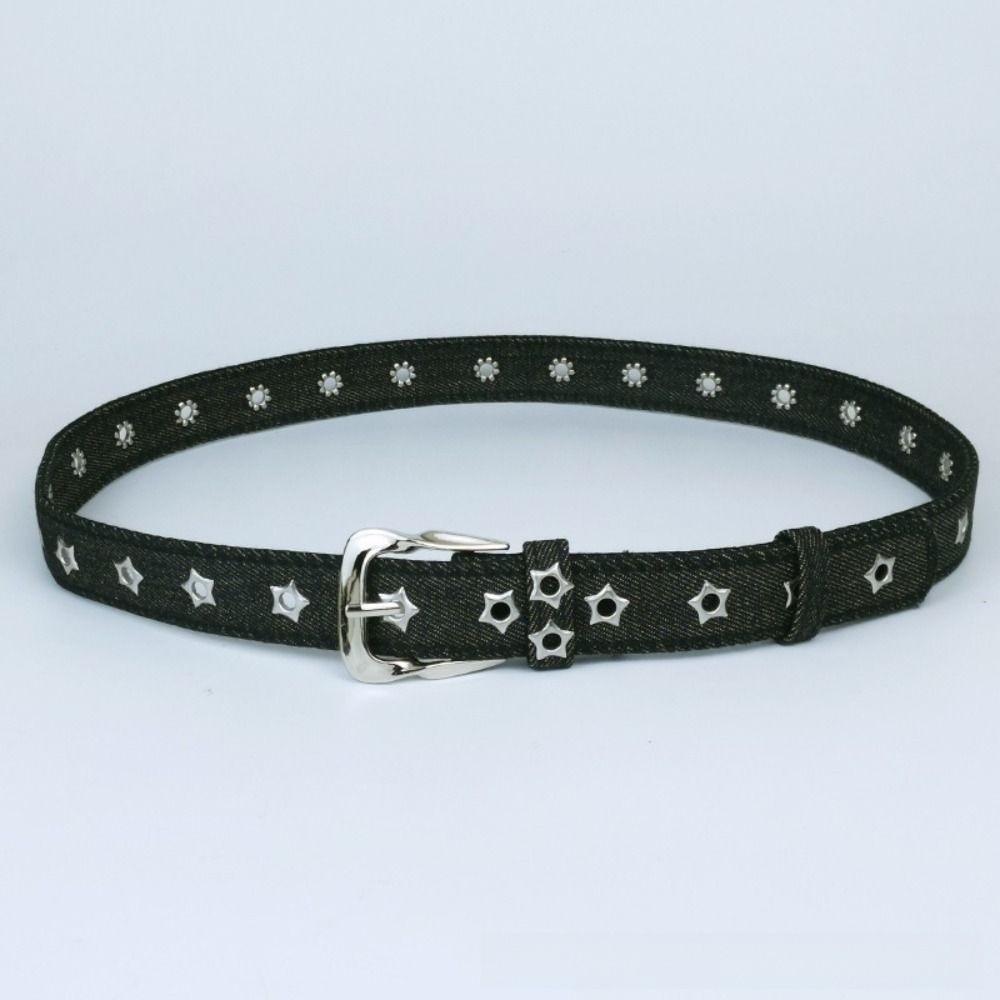 Pin Buckle Canvas Jeans Belt All-Match Decorative Waist Strap Vintage Denim Waist Belt  For Women