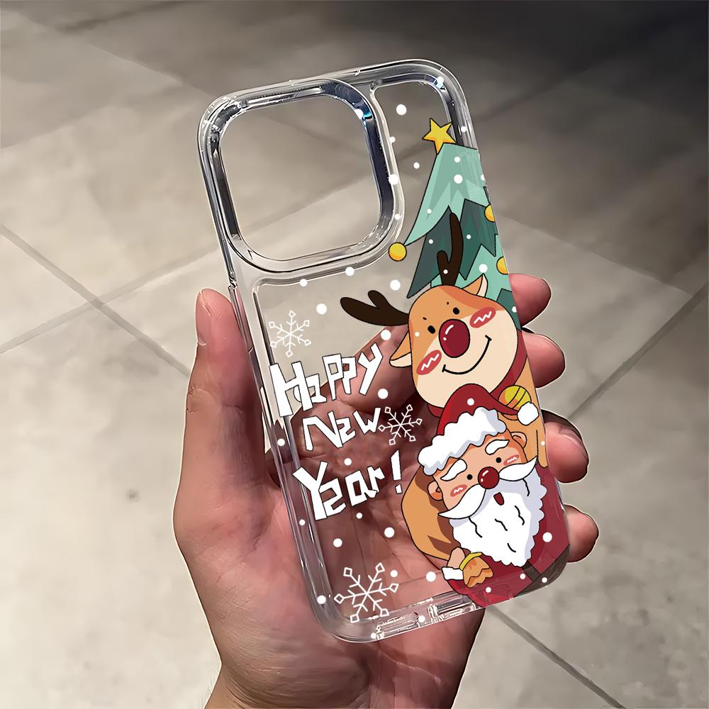 Cute Cartoon Christmas Phone Case for Samsung Galaxy S25 S24 S23 S22 S21 S20 Note20 Note10 FE Ultra Plus 4G 5G Clear Back Cover