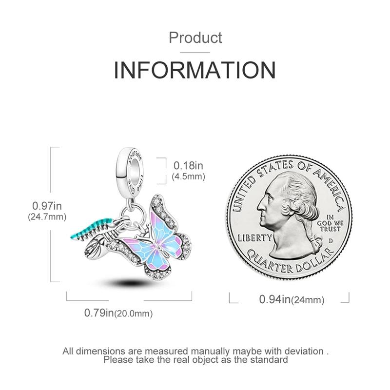 Charms Copperpink Dreamy Butterfly Transformation Beads Fit Charms Plataoriginal Braceletwomen Jewellery Making Gifts