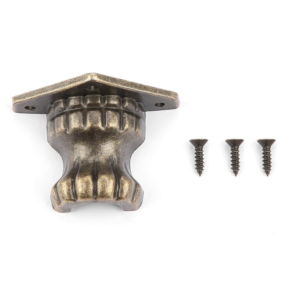 4pcs Antique Legs Corner Protectors Jewel Wooden Crate Box Decorative Corner Protector for Furniture Furniture