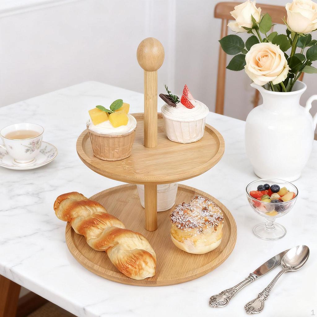 Cupcake Stand Display 2 Tier Two Tiered Trays Dessert Stands for Wedding