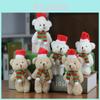 Adorable Christmas Bear Ornament Plush Toy Accessory With Scarf And Bag Charm