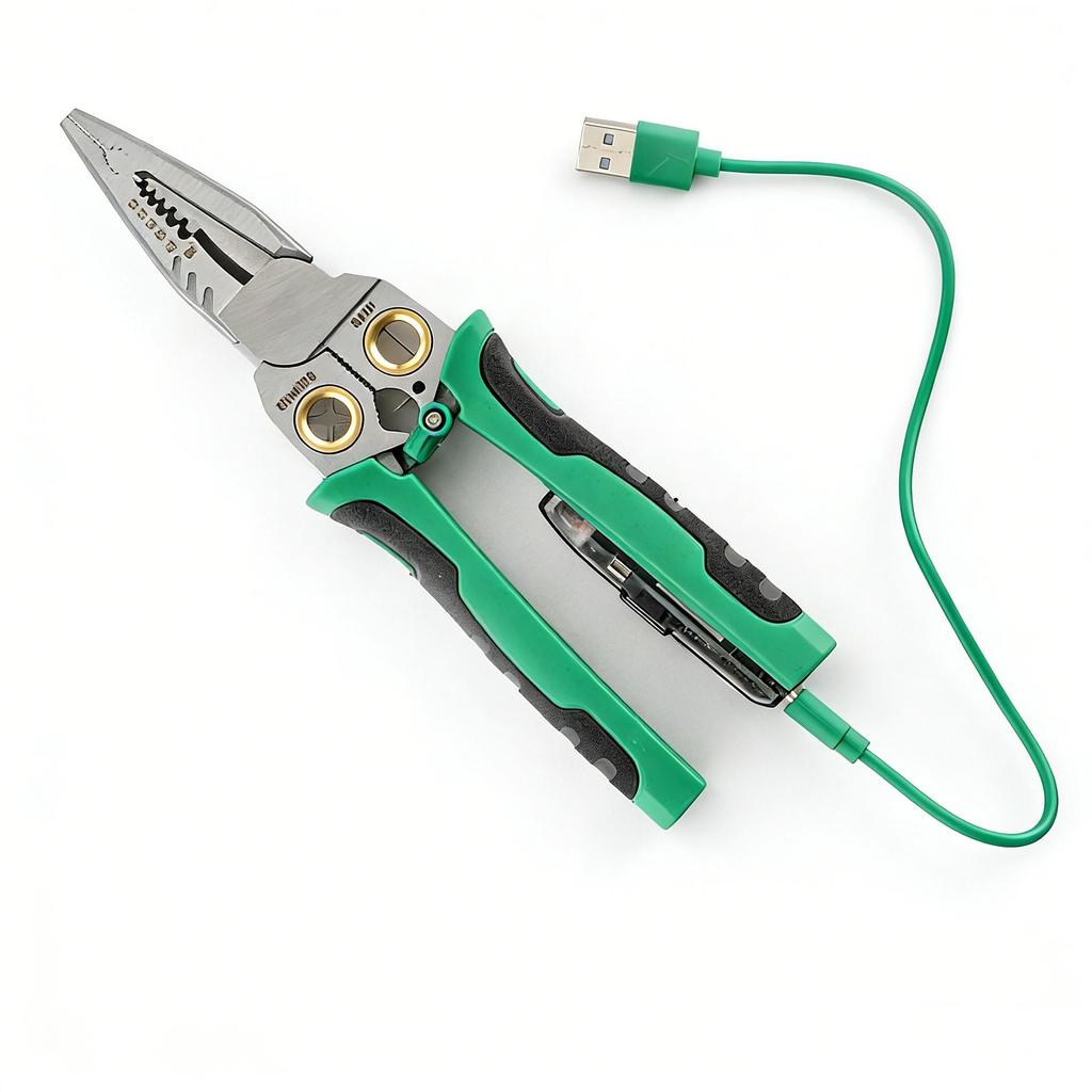 8-in-1 Multifunctional Wire Stripper & Cutter with Crimper and Voltage Tester for Electricians