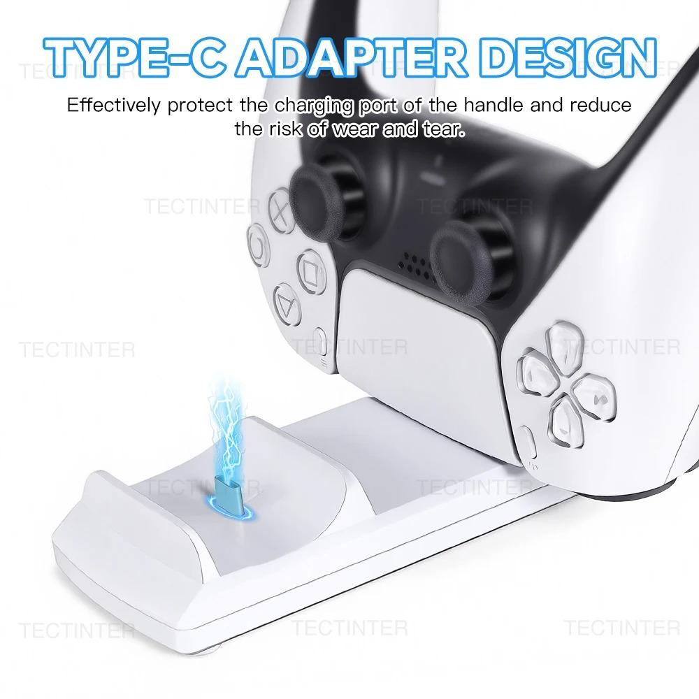 Dual Fast Charger for PS5 Wireless Controller Charging Dock Station Base Stand for Playstation 5 Gamepad Gaming Accessories