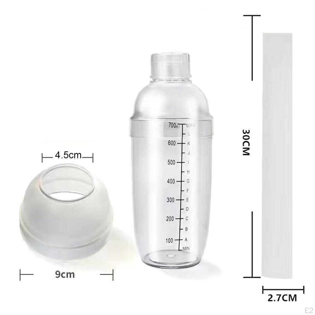 Cocktail Shaker Measuring 24 Oz Martini Making Drink with Scale Ice Tea Mixer Bottle