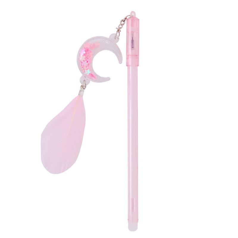 Korean Cute Sequin Moon Pendant Cartoon Pen - Black Water-Based for Students