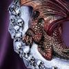 Fade Resistant Resin Ornament Dragon Skull Moon Figurine, Gothic Style Sculpture for Unique Dark Fantasy Gift Home Desktop Party Decor, Halloween