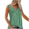 Womens Sleeveless V Neck Casual Blouse Floral Print Lightweight Summer Top with Relaxed Fit and Soft Fabric for Everyday Wear