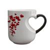 Heat Sensitive Color Changing Magic Mug with Romantic Heart Handle Gift for Birthday Anniversary Valentine's Day Coffee Cup