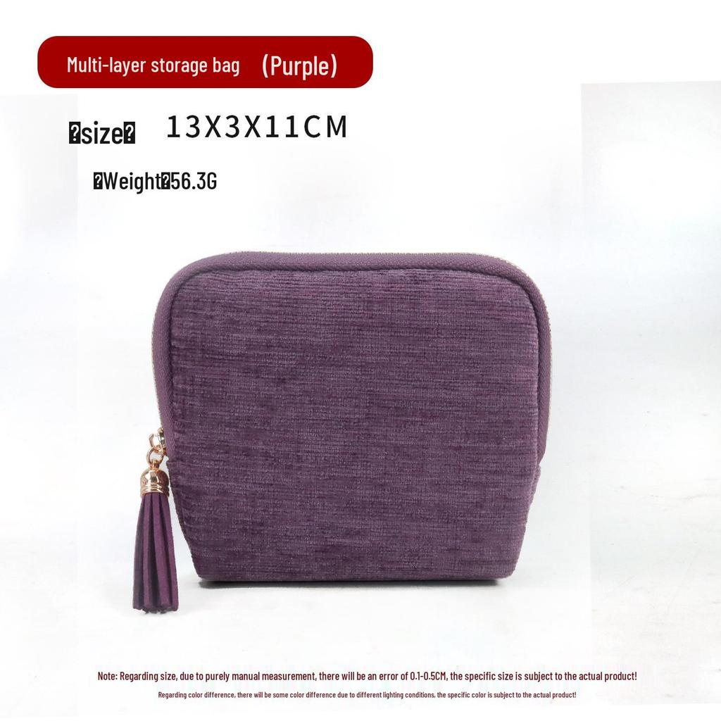 Elegante Schmuckschatulle aus Samt für Ohrringe & Halsketten - Tragbare Reiseaufbewahrungs- & Ausstellungsbox