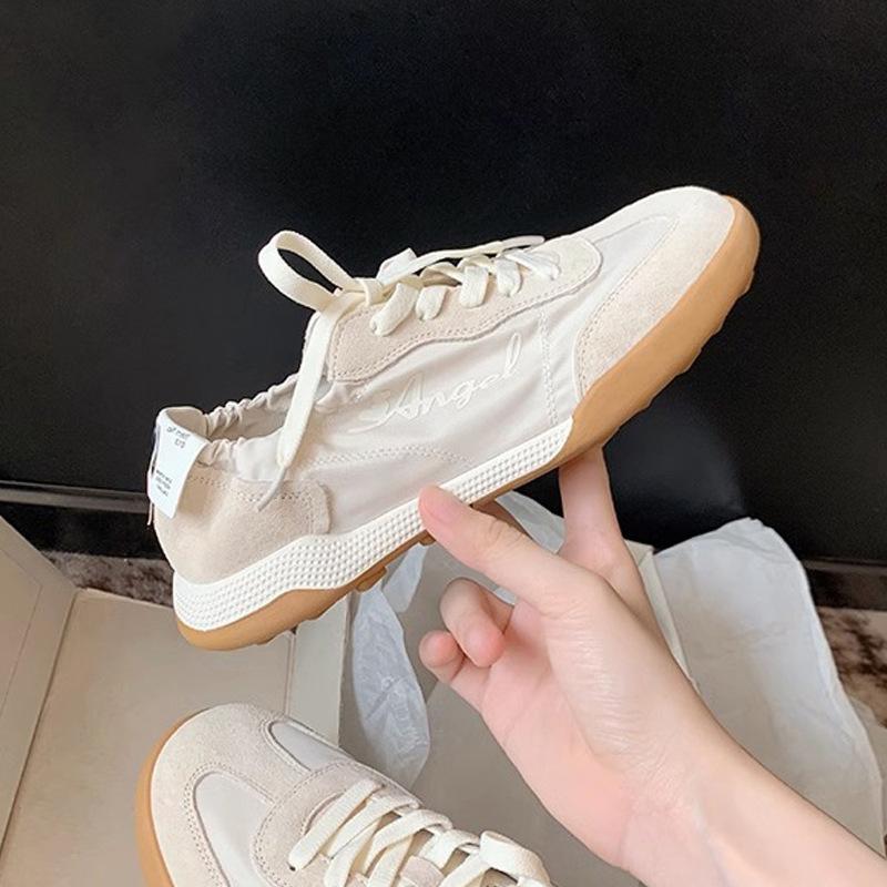 

Дышащие балетки женские весна и лето новая расцветка круглый носок на шнуровке повседневные спортивные 35 бежевый