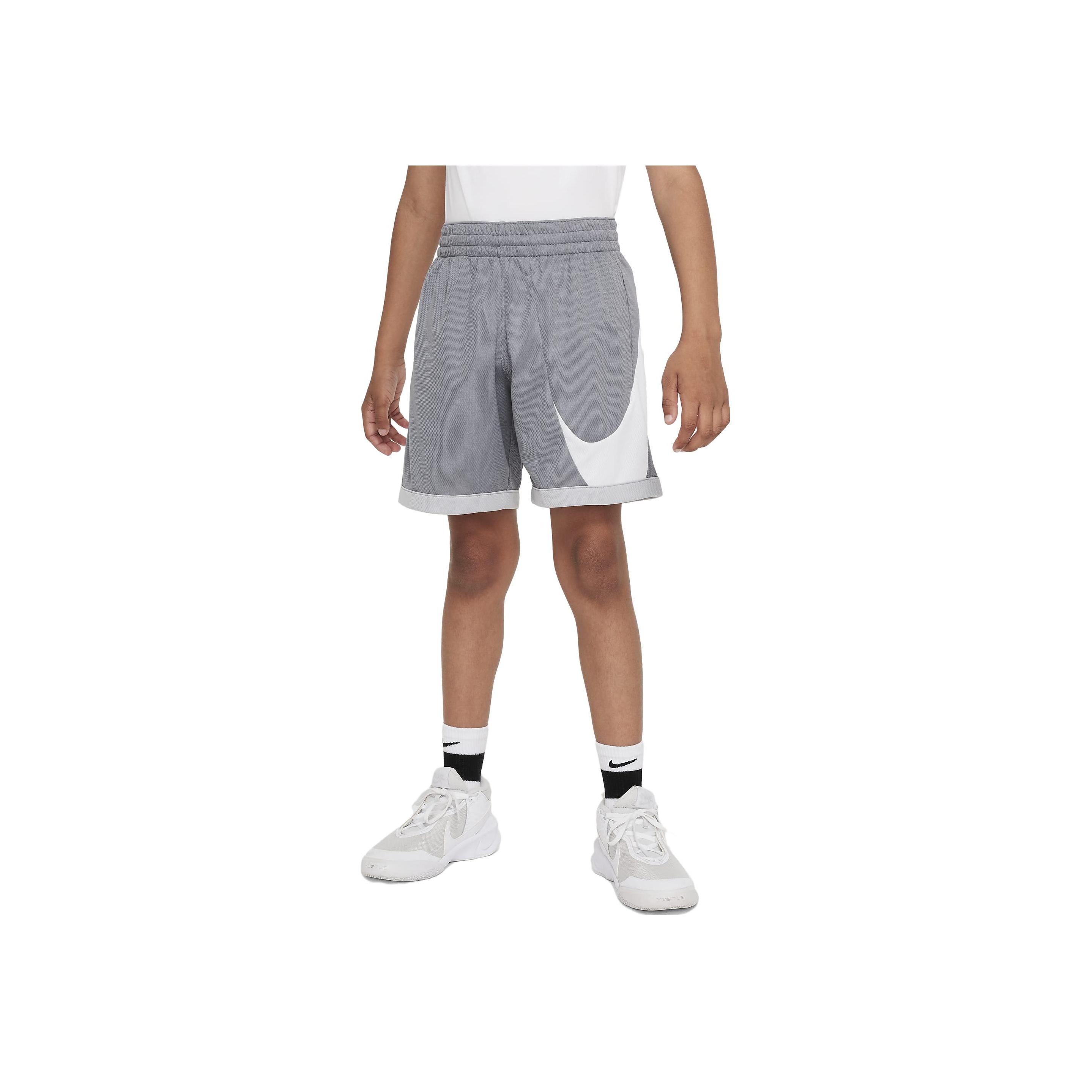 

Nike Logo Patchwork Elastic Waist Loose Basketball Shorts Kids shorts Smoke-Gray DM8186-084 XL