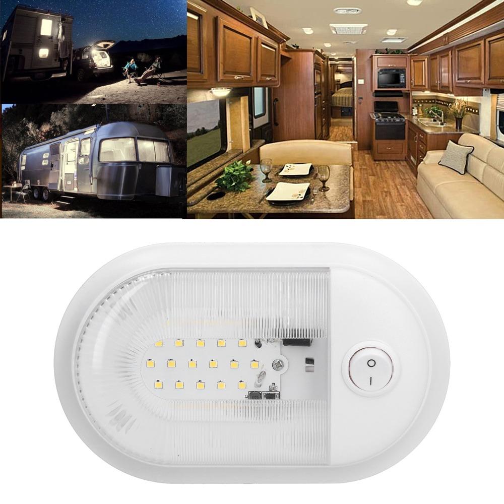 White Light LED RV Ceiling Dome Light Aluminum Plate Dome Light Vehicle Lighting