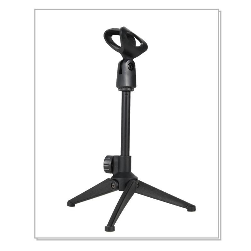 Solid Metal Tripod Desktop Microphone Stand With Adjustable Height 22-27cm For Streaming Podcasting And Live Broadcasting