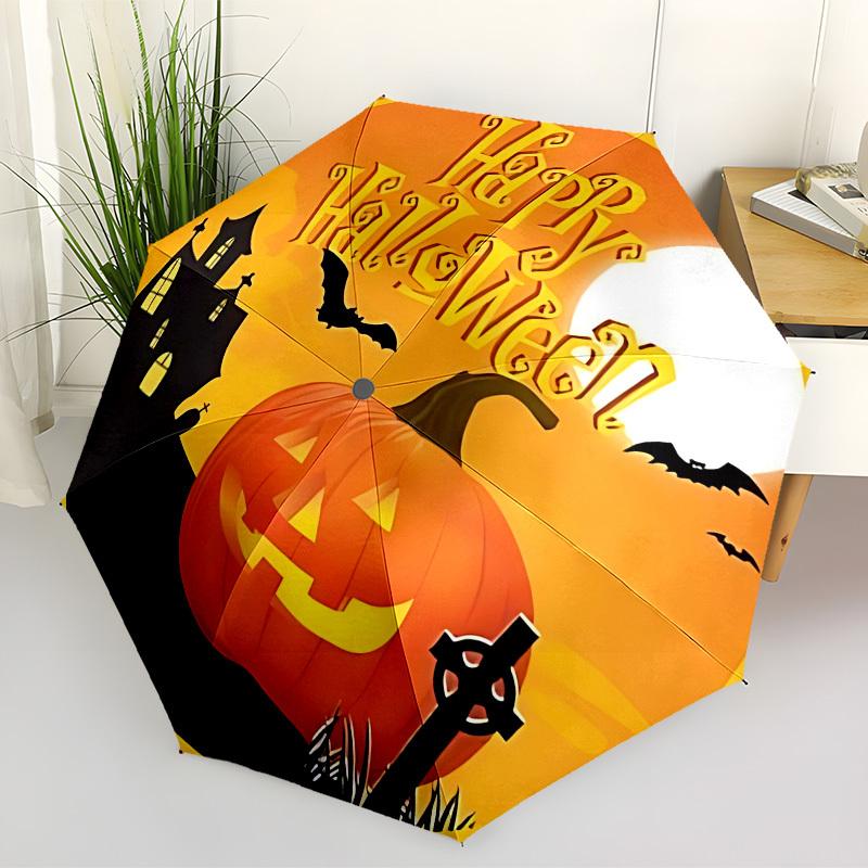 

1pc Halloween Pumpkin Automatic Open/Close Umbrella, Folding Compact Umbrella with Lightweight Design for Women/Men yy251028241