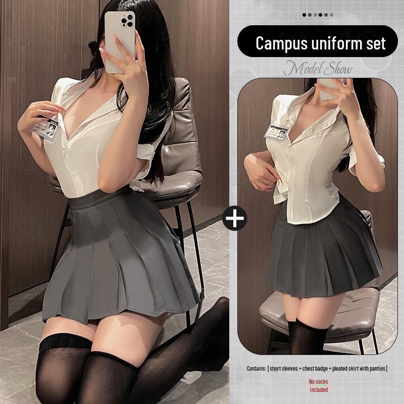 

Юбка-плиссе в японском стиле Xianyi и рубашка с короткими рукавами JK униформа для женщин XL