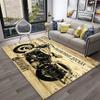 3D Retro Motorcycle Vintage Carpet Rug for Home Living Room Bedroom Playroom Sofa Doormat Decor,Kid Area Rug Non-slip Floor Mat