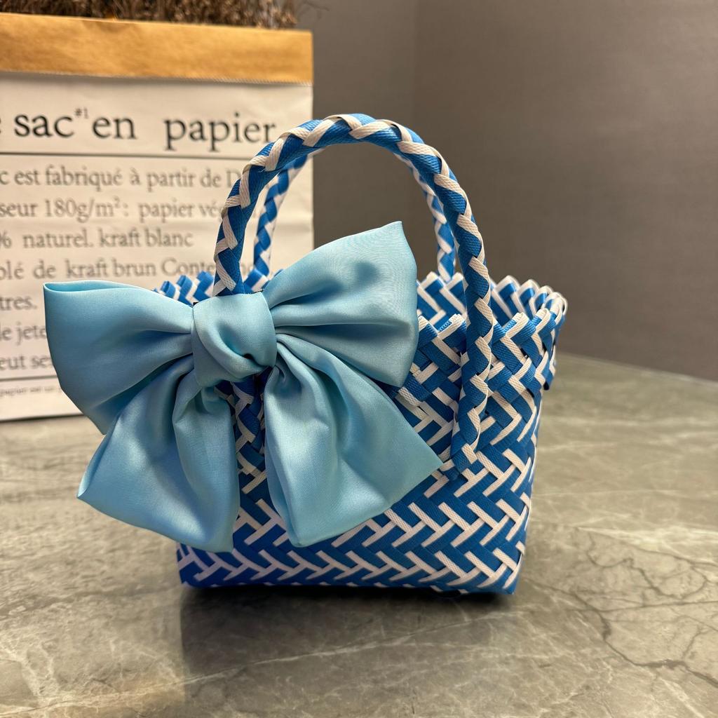Plastic Woven Handbag Woven Basket Souvenir Basket Bag Beach Women's Bag