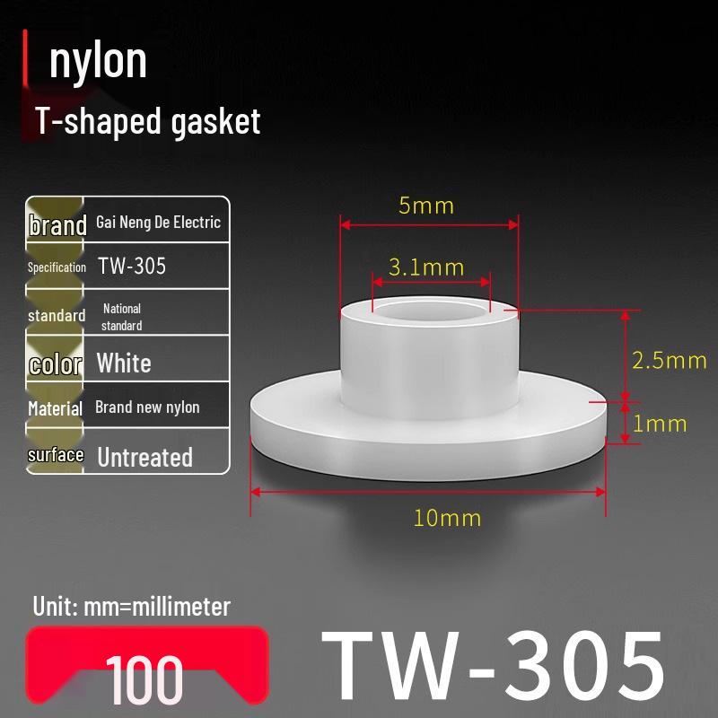 T-förmiger Nylon-Kunststoff-Dichtungsring und Schraubwellenhülse (Für dich: M2-M35)