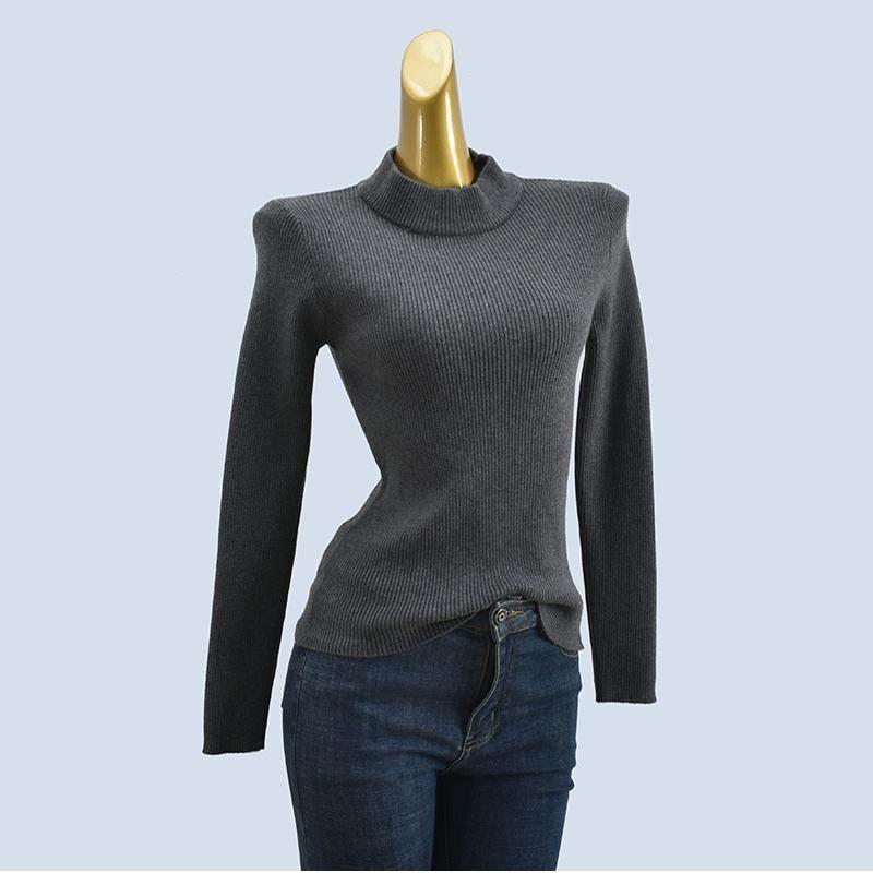 Soft Glutinous Knitted Half-high Collar Bottoming Shirt Sweater Women Autumn and Winter Simple Temperament Inner Wear Slim Fit Warm Long Sleeve Top