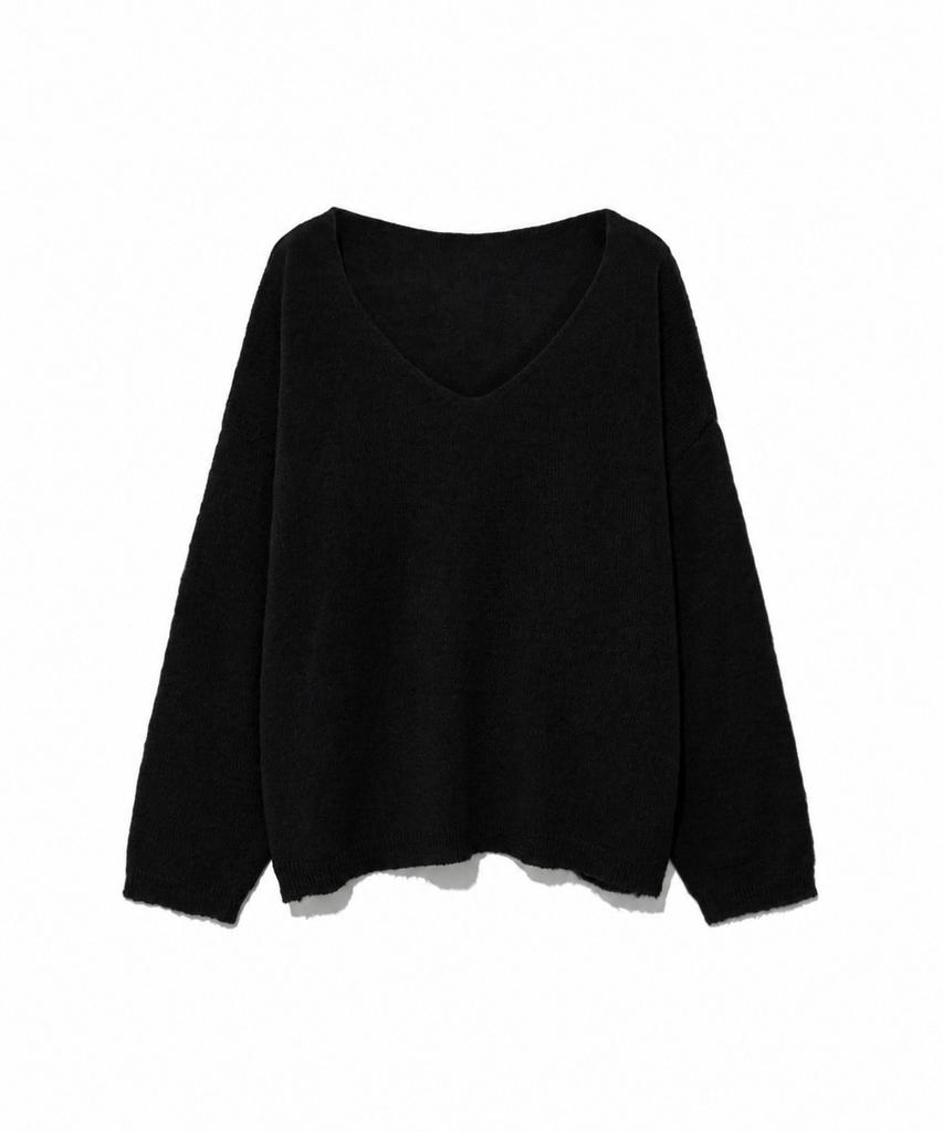 MOAA Sheer Loose V-Neck Knit (Ivory)