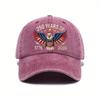 Independence Day Print Curved Along Soft Top Vintage Washed Outdoor Baseball Hat