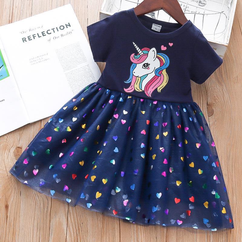 2024 Summer Little Girls' Puffy Tulle Spaghetti Strap Princess Dress
