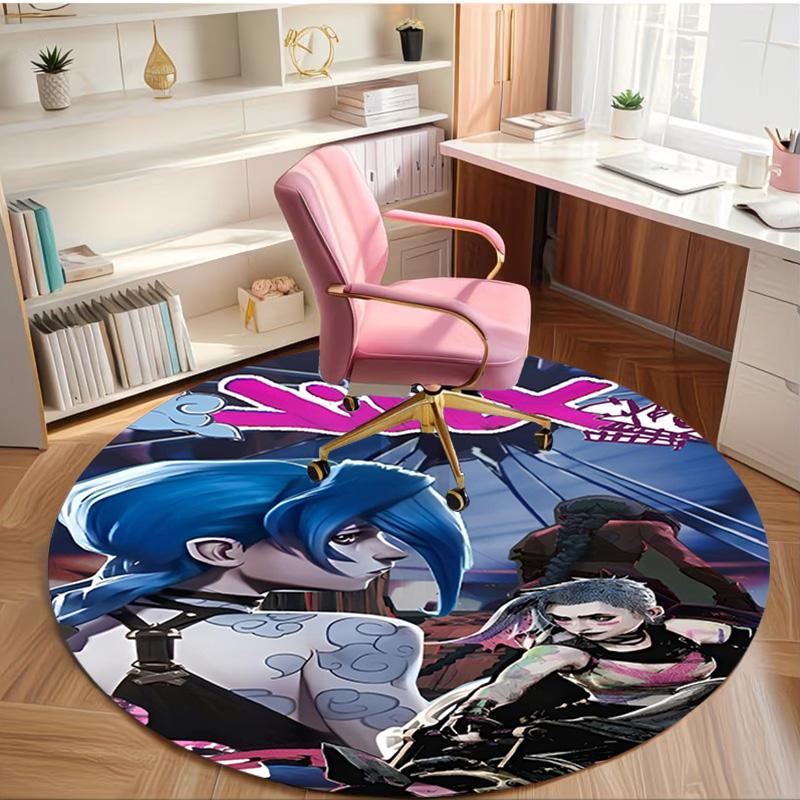 Jinx Print Round Rug, Washable Floor Carpet, For Entryway Dorm Laundry Room Office Study, Home Decor Birthday Christmas Gift