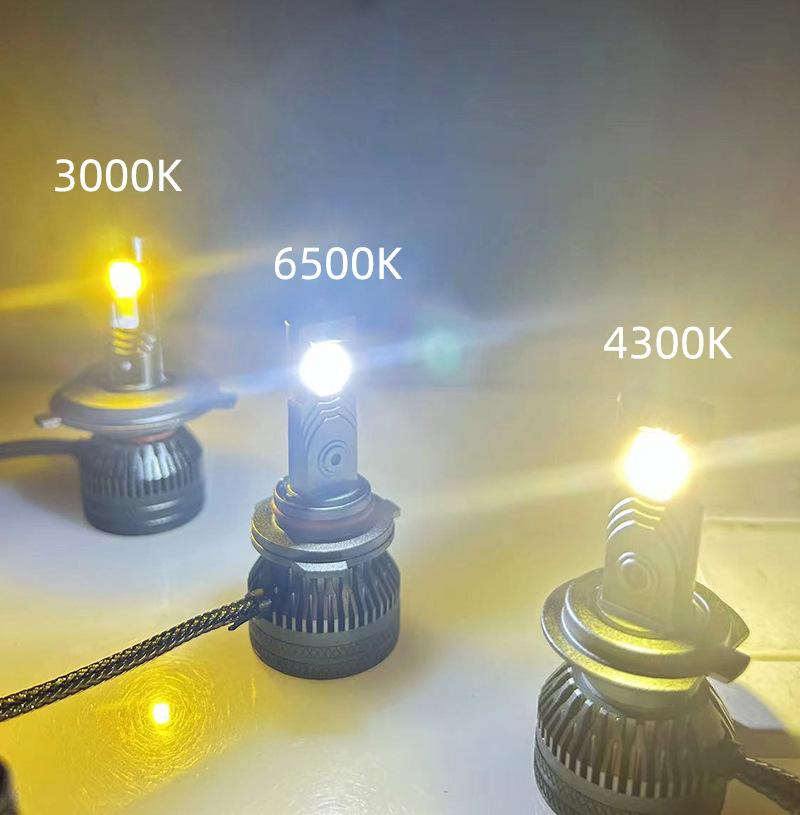 4300K Warm Yellow Led Headlight 70W High Power Double Copper Tube Car Led Headlight 12V24VH7H1H4 4300 warm yellow light