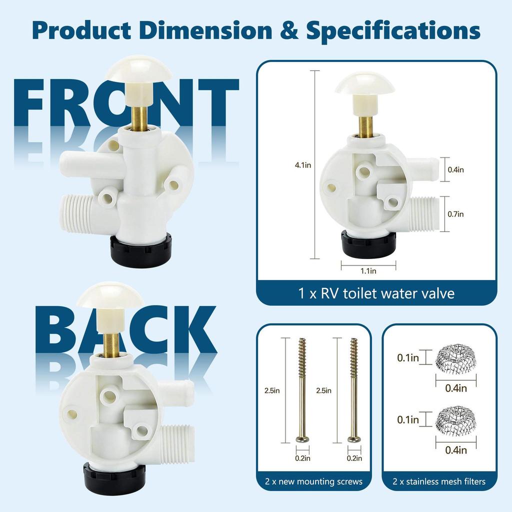 Cross-Border Hot Seller: Water Valve Kit for RVs - Toilet Valve Upgrade & Repair.