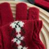 Soft Winter Knitted Gloves Fair Island Style Women Cycling Mittens Twists Pattern Gloves  Girls